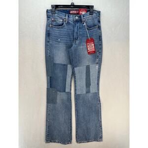 LUCKY BRAND LEGEND SERIES WOMEN'S 2/26 BOYFRIEND MID RISE FLARE PATCHWORK